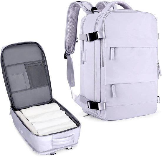 Zak da donna per viaggi, con tasca per laptop 14 pollici e tasca per scarpe, impermeabile, sport e ciclo, scuola