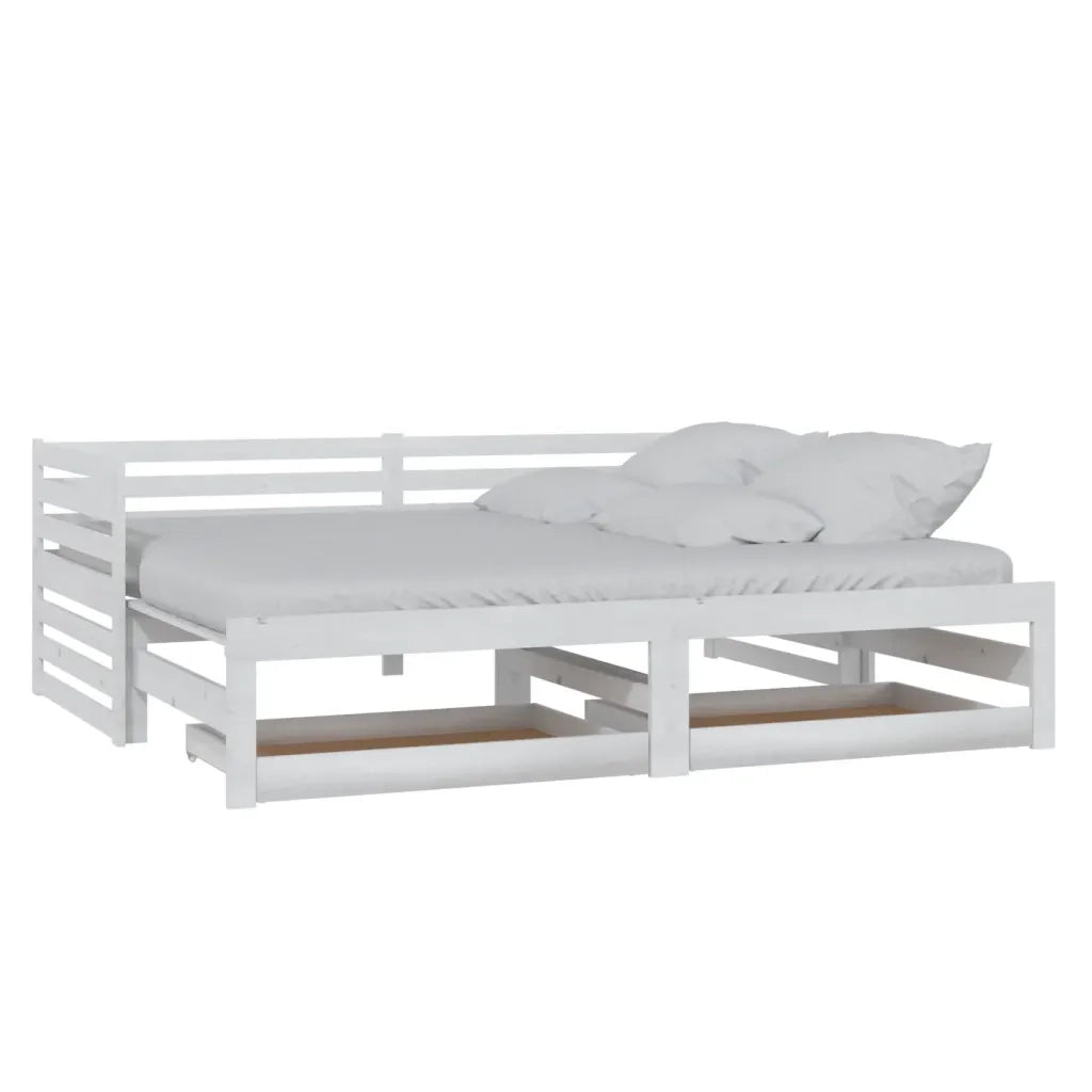 Dormeuse Estraibile 2x(90x200) cm Bianca in Massello di Pino cod mxl 64564