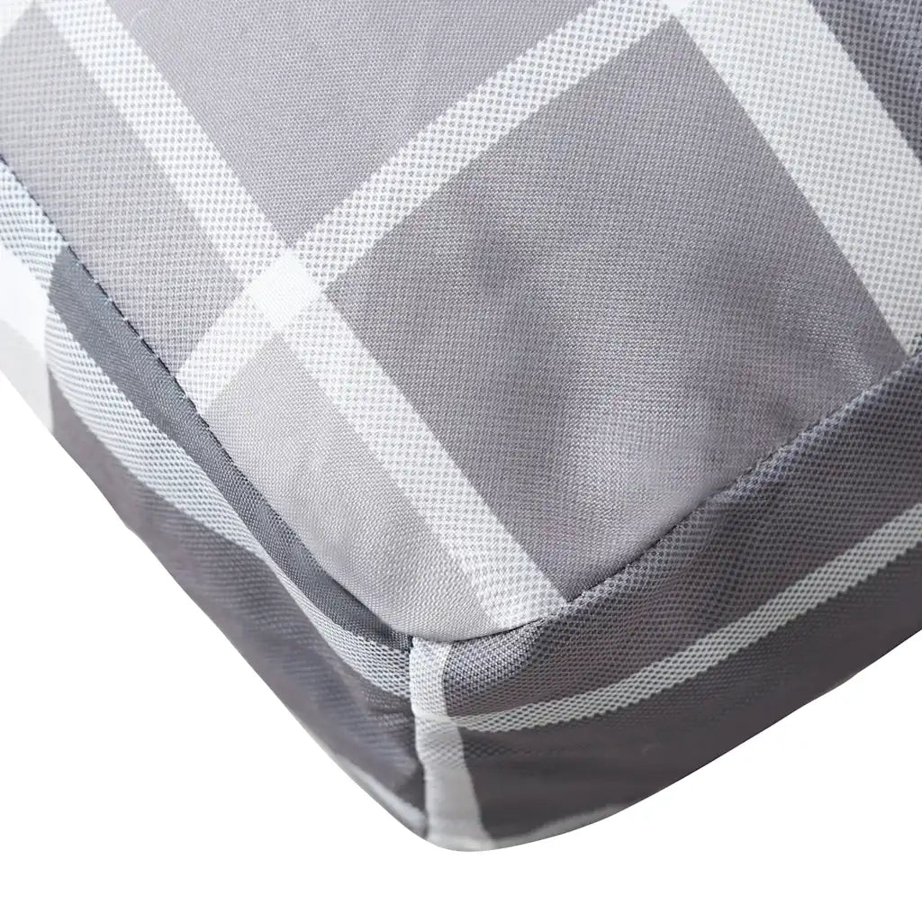 Cuscino per pallet | Cuscini per sedie a Quadri Grigi 120x40x12 cm in Tessuto