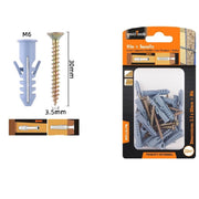 Trade Shop - Set 22 Pezzi Viti Vite 3.5x30 Mm + Tasselli Con Alette Tassello M6 Fischer 57206 -