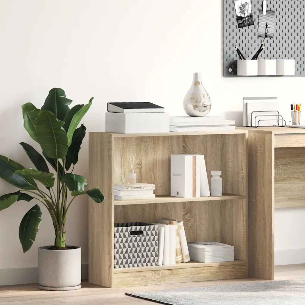 Libreria-Scaffale per Libri-Mobile di Stoccaggio Rovere Sonoma 80x24x75 cm in Legno Multistrato