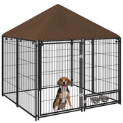 Recinto per Cani in Metallo e Tessuto ¨C zephmum ¨C 141x141x151 cm Nero e Marrone