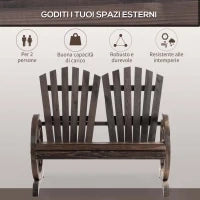 Panchina da Giardino in Legno Stile Country con Braccioli a Ruota, 108x66x95cm, Colore Legno