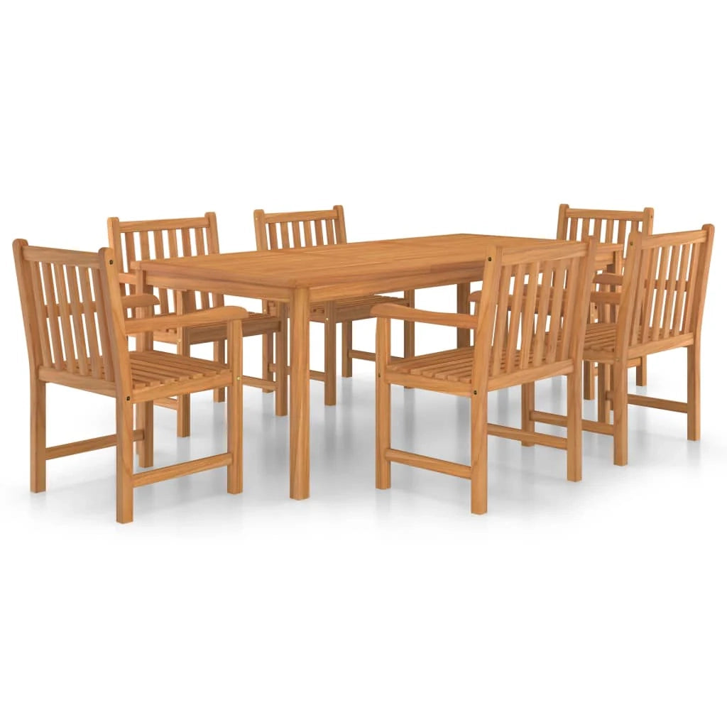 Set da pranzo da giardino per esterni da 7 pezzi in legno massello di teak 02_0013943