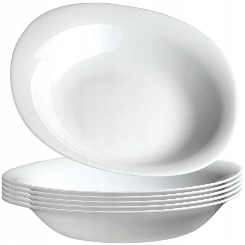 Set di 6 piatti piani profondi KADAX da 23 cm, colore bianco.