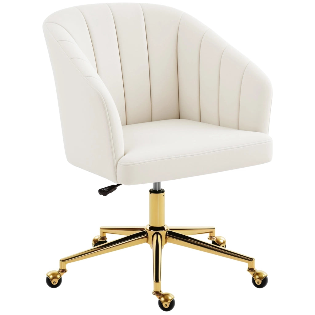Sedia da ufficio ¨C zephmum ¨C tessuto velluto, struttura metallo, colore crema