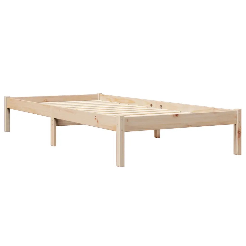 Letto Libreria senza Materasso-Struttura Letto con contenitore 90x190 cm Legno Massello Pino 236554
