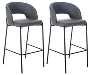 Set 2 Sgabelli 52x50x89 cm in Tessuto Greta Grigio