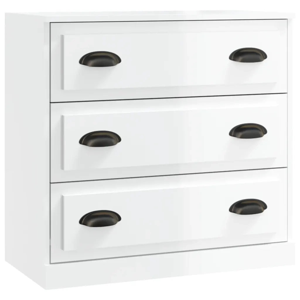 Credenze 2 pz | Madia | Buffet da pranzo | Armadio da pranzo Bianco Lucido in Legno Multistrato