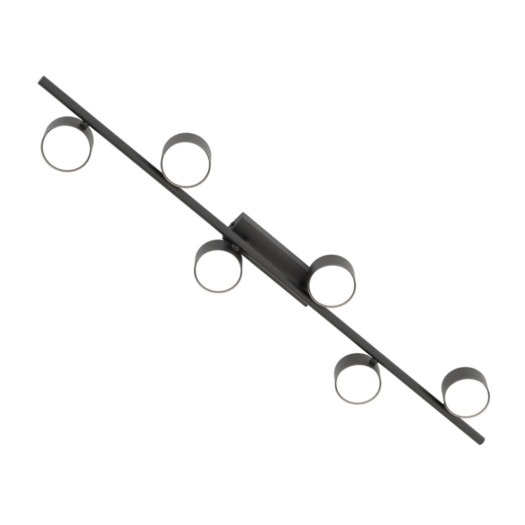 Plafoniera loft nera barra-stick BET 6 luci GX53 Emibig