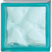 Vetromattone effetto ondulato propagazione armoniosa luce 190 x 190 x 80 mm *** colore- turchese, confezione 1