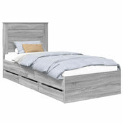 Letto singolo | Letto per adulti | Struttura del letto con cassetto Grigio Sonoma 100 x 200 cm