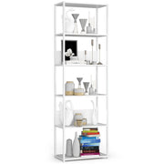 Scaffale stilo loft con ripiani in legno 60 cm Bianca 60 cm 60x32x192 cm