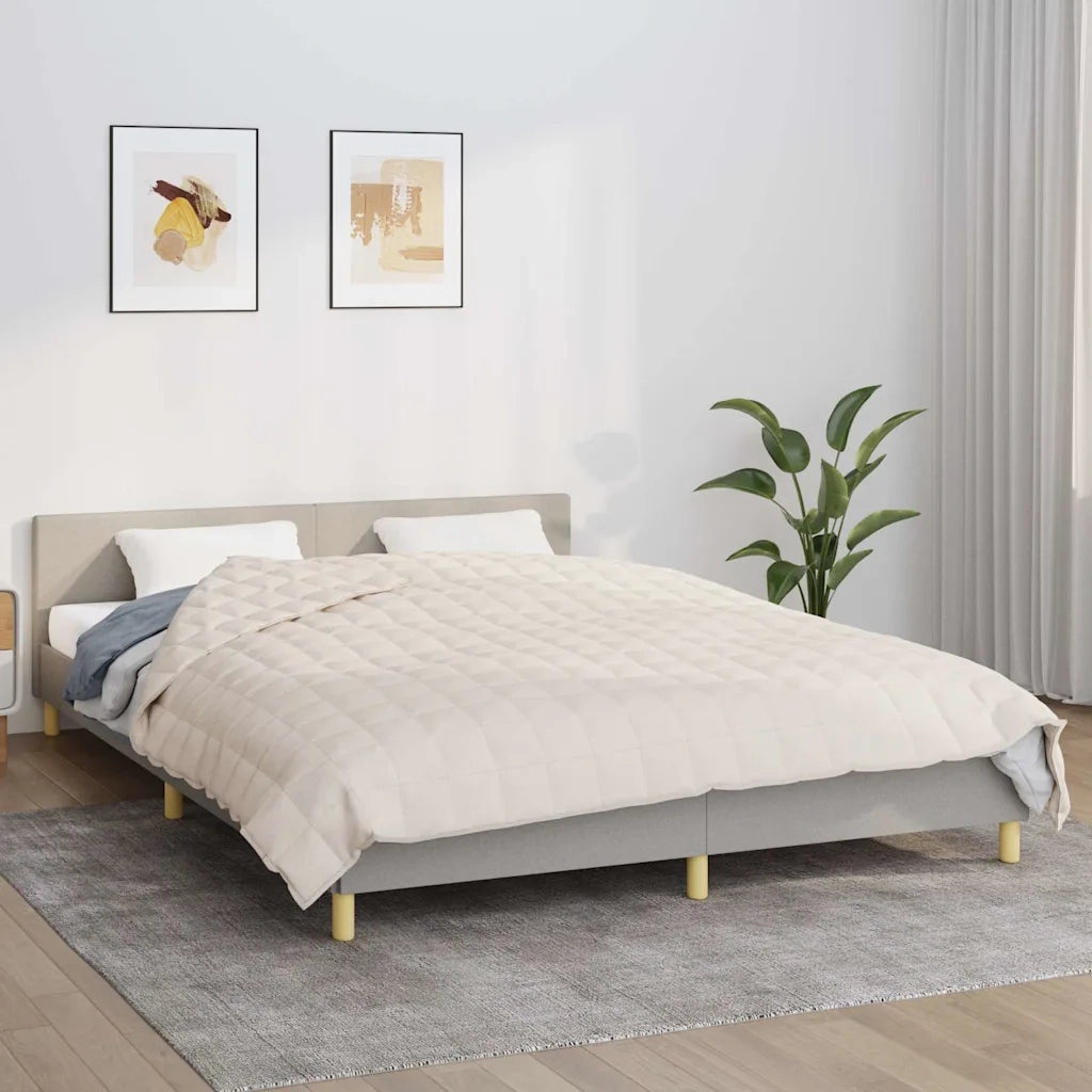 Coperta Ponderata Crema Chiaro 200x225 cm 13 kg Tessuto cod mxl 78476