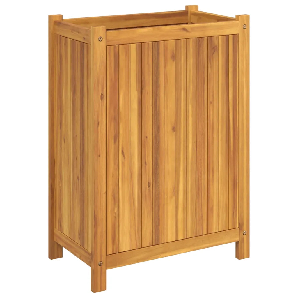 Fioriera Giardino con Rivestimento 54x31x75 cm Massello Acacia 366433