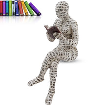 Scultura di donna seduta in lettura, figura decorativa per parete, decorazione per parete, donna seduta in lettura scolpita, figura astratta che legge, sculture femminili, formazione di pasta, ufficio, studio, decorazioni per libreria