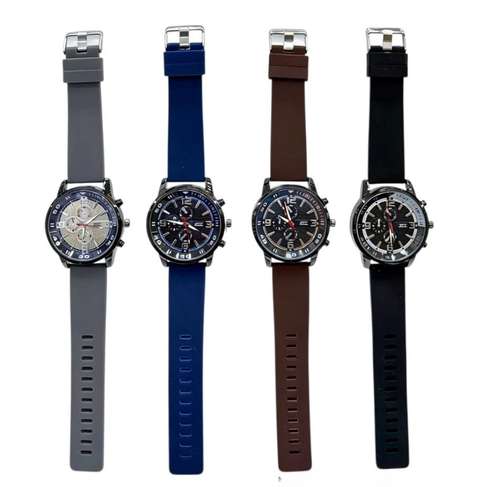 Trade Shop - Orologio Sportivo 46 Mm Impermeabile Con Cinturino In Silicone E Quadrante Cronografico Moderno -
