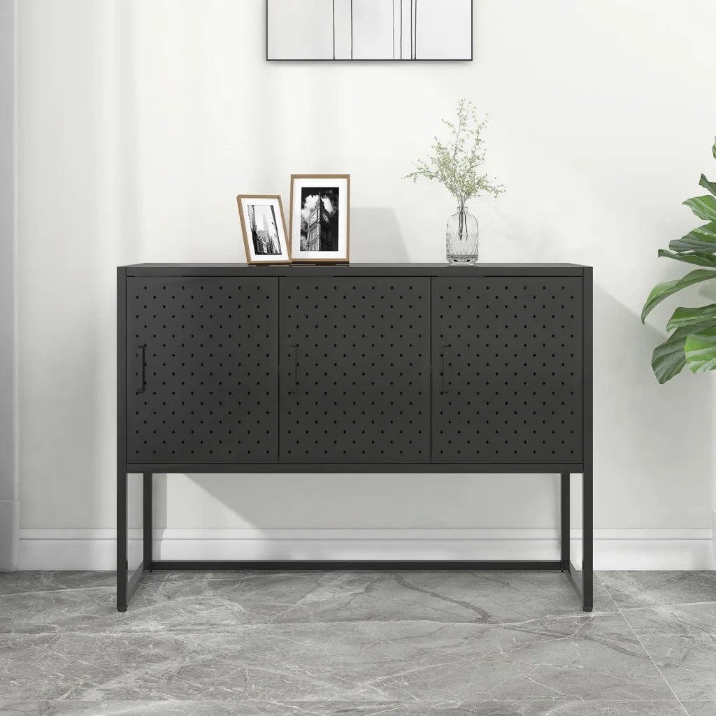 Credenza Nera 105x35x75 cm in Acciaio cod mxl 6591