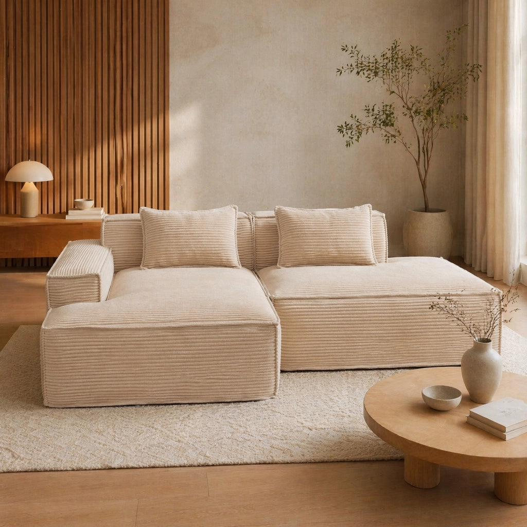 Divano letto 182x88x84 cm in tessuto beige, per piccoli spazi