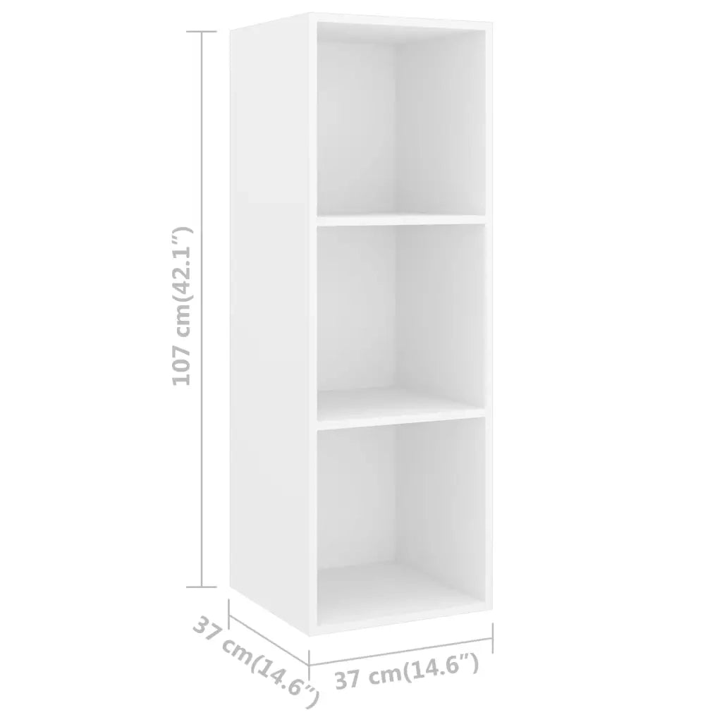 Set Mobile TV 3 pz-Set di 3 Credenza per TV Bianco in Truciolato 922288
