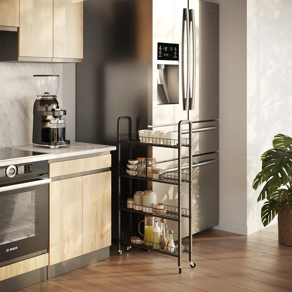 Vicco Piedistallo mobile Nero 58 x 15 cm con 4 scomparti