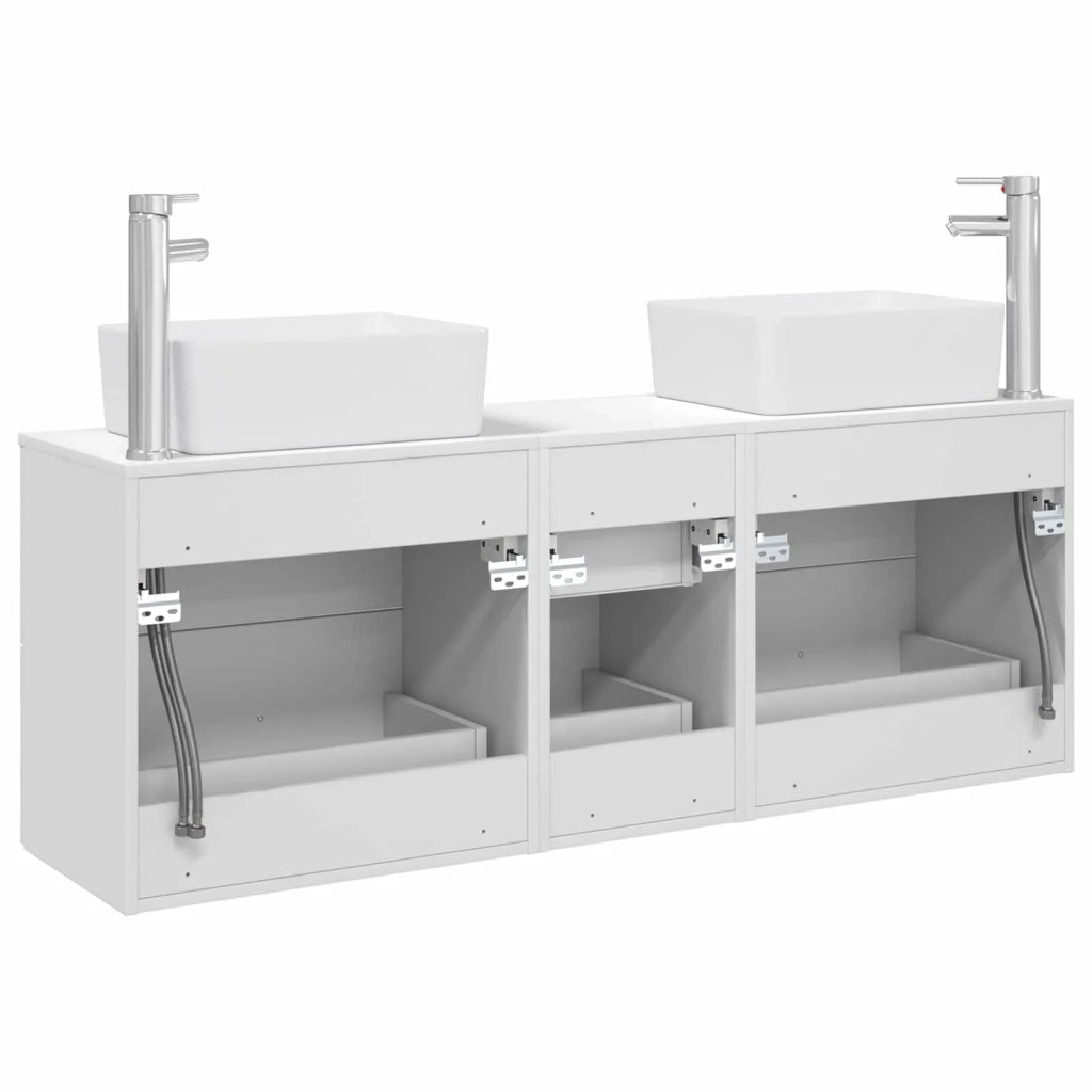 Set di Armadi da Bagno 3 pz Bianco 136 x 35 x 80 cm 3405859
