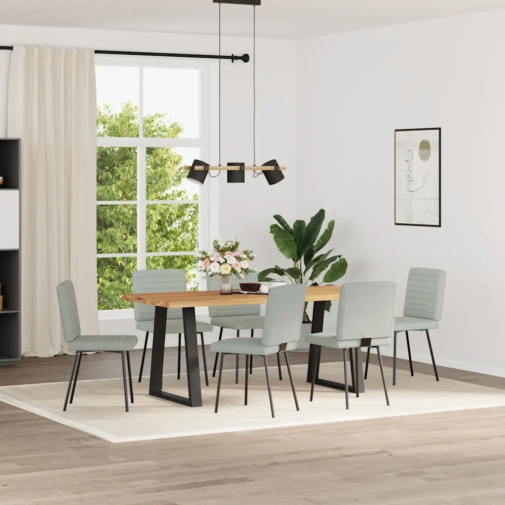 Sedie da Pranzo 6 pz Grigio Chiaro in Velluto 3315526