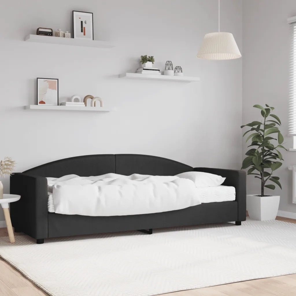 Divano Letto con Materasso Nero 80x200 cm in Tessuto 3197167