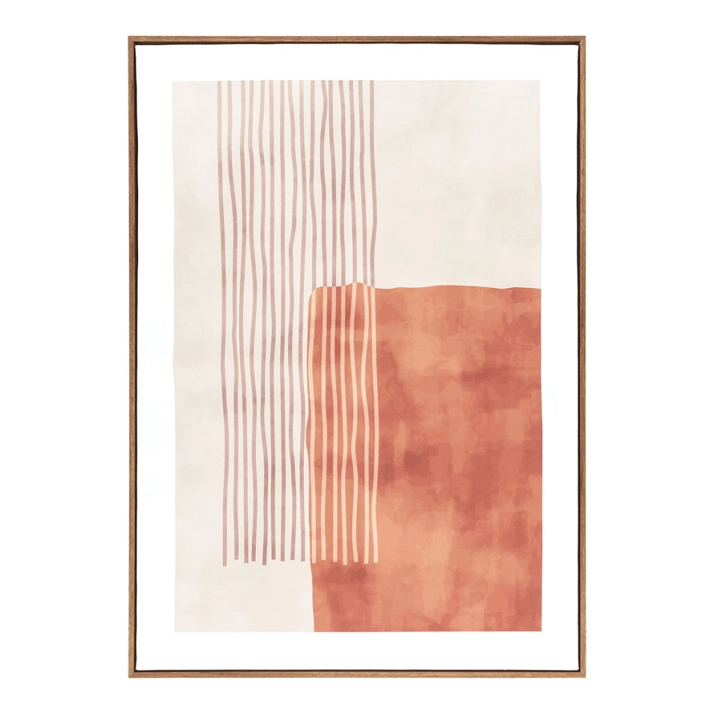 Stampa su Tela con Cornice Mina, Marrone, Tessuto, 2,5x50x70 cm