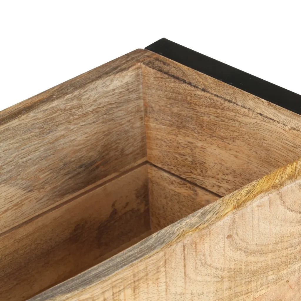Fioriera | Cassetta per fiori | Vaso 60x20x68 cm in Legno di Mango Grezzo