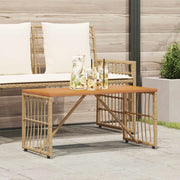 Tavolo da Esterno Naturale 80 x 40 x 40 cm Acciaio e Polyrattan 42025146