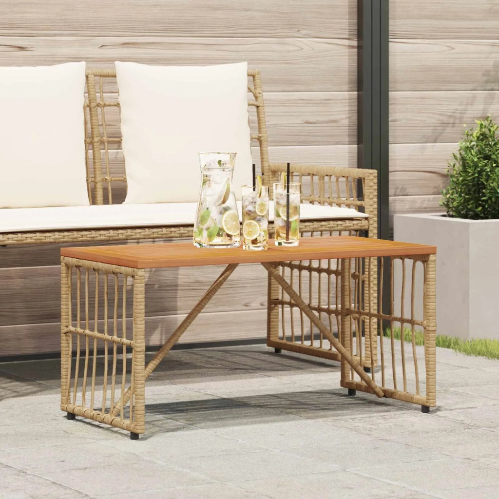 Tavolo da Esterno Naturale 80 x 40 x 40 cm Acciaio e Polyrattan 42025146