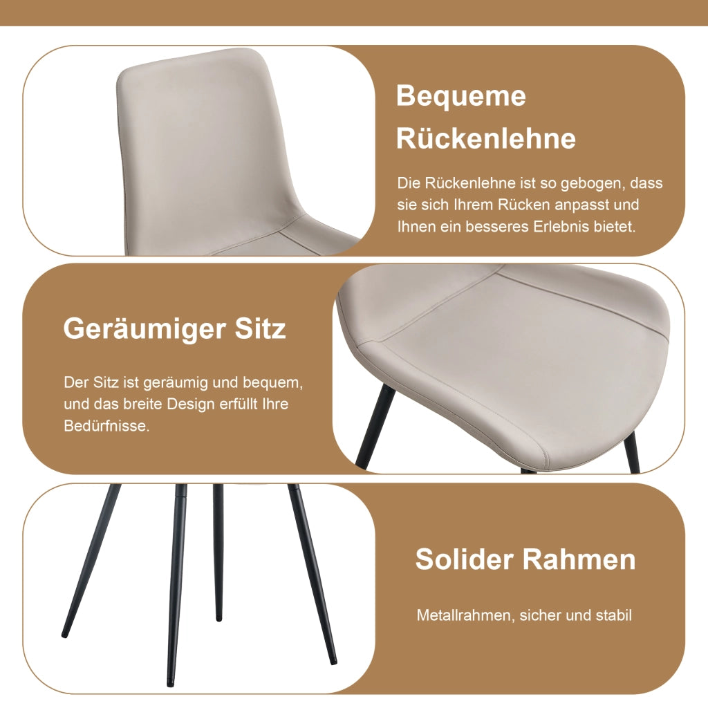Set tavolo da pranzo e sedie con 1 tavolo rotondo; 4 sedie e ripiano; in MDF; vetro; PU e metallo marrone e nero