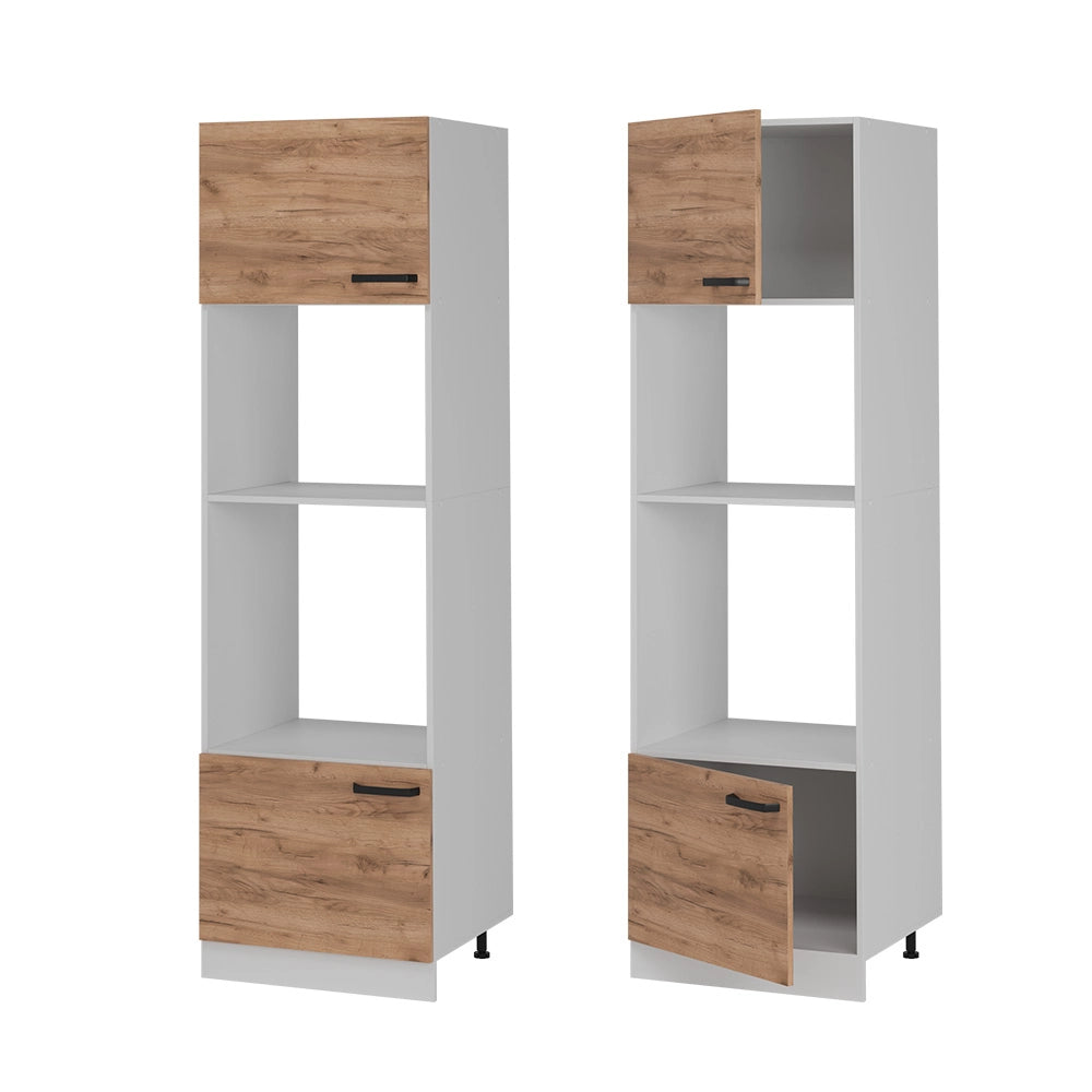 Mobile cucina microonde R-Line Rovere dorato/Bianco 60 cm senza piano di lavoro Vicco