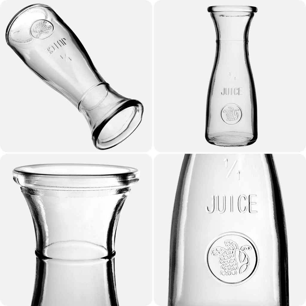 Caraffa in vetro KADAX da 1 litro per acqua, limonata e bevande (set da 2 pezzi).