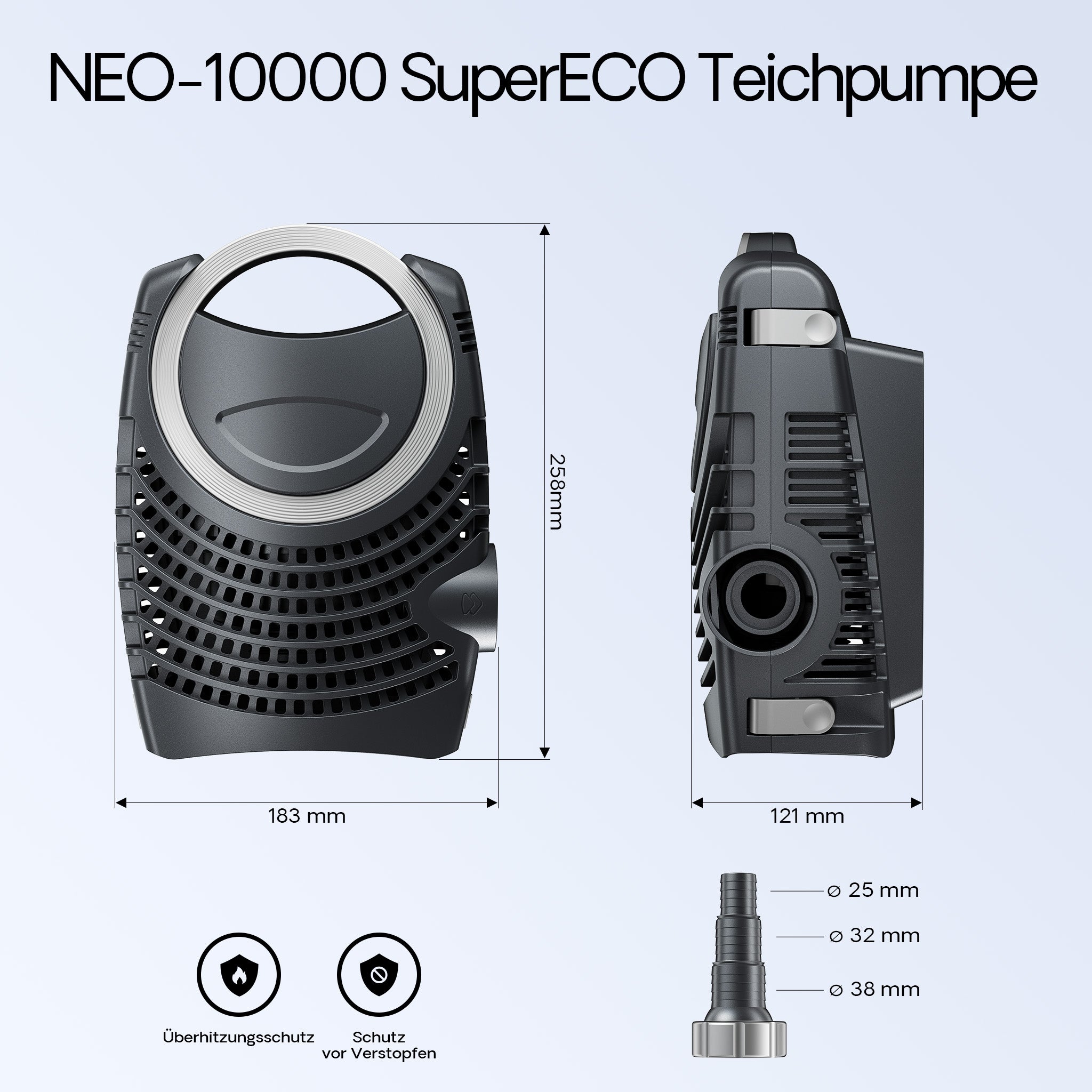 Set per laghetti fino a 60000l Filtro Chiarificatore UVC 36W Pompa 80W Tubo 25m