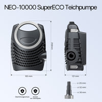 Set per laghetti fino a 60000l Filtro Chiarificatore UVC 36W Pompa 80W Tubo 25m