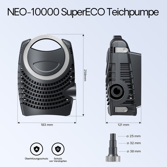 Set per laghetti fino a 60000l Filtro Chiarificatore UVC 36W Pompa 80W Tubo 25m