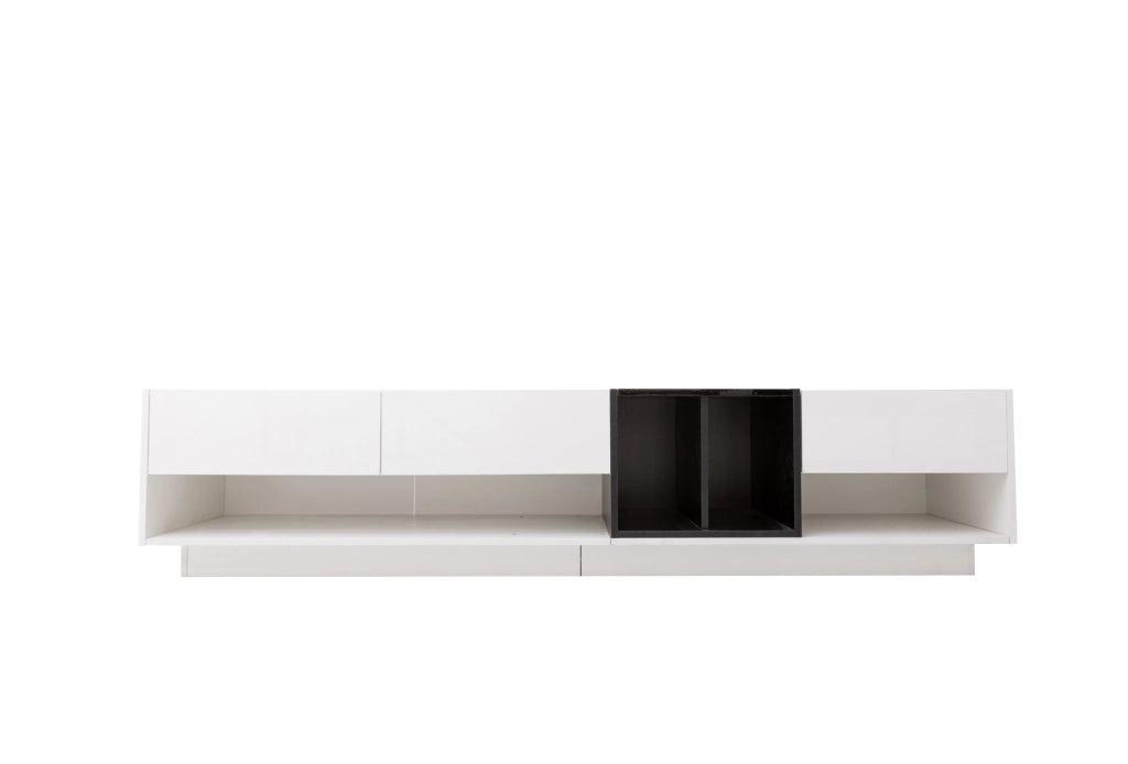 mobile TV 190 cm bianco e nero – 3 cassetti e 2 vani