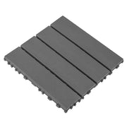 Piastrelle per Pavimento Esterno 30x30 cm; Set 44 Pezzi a Incastro Impermeabili; Grigio Scuro