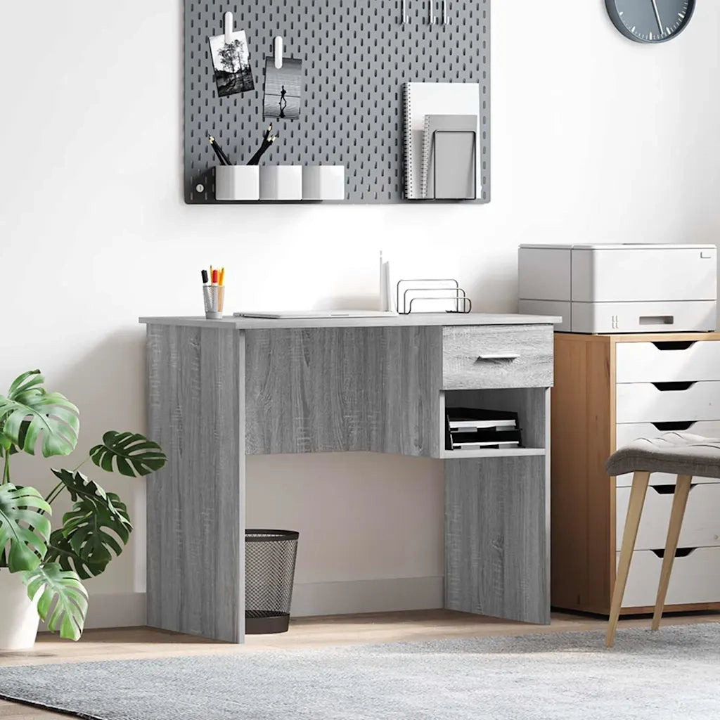Scrivania Grigio Sonoma 90 x 49 x 75 cm Legno multistrato 869271