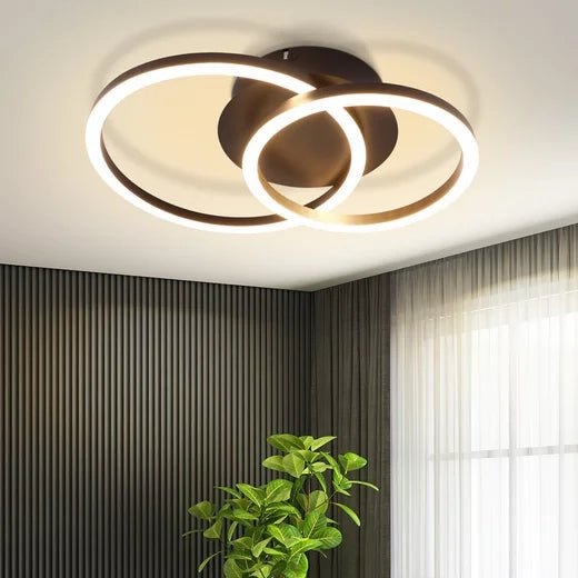 ZMH Lampada da soffitto plafoniera LED 2 anelli rotonda 24W 3000K moderna per soggiorno corridoio hotel