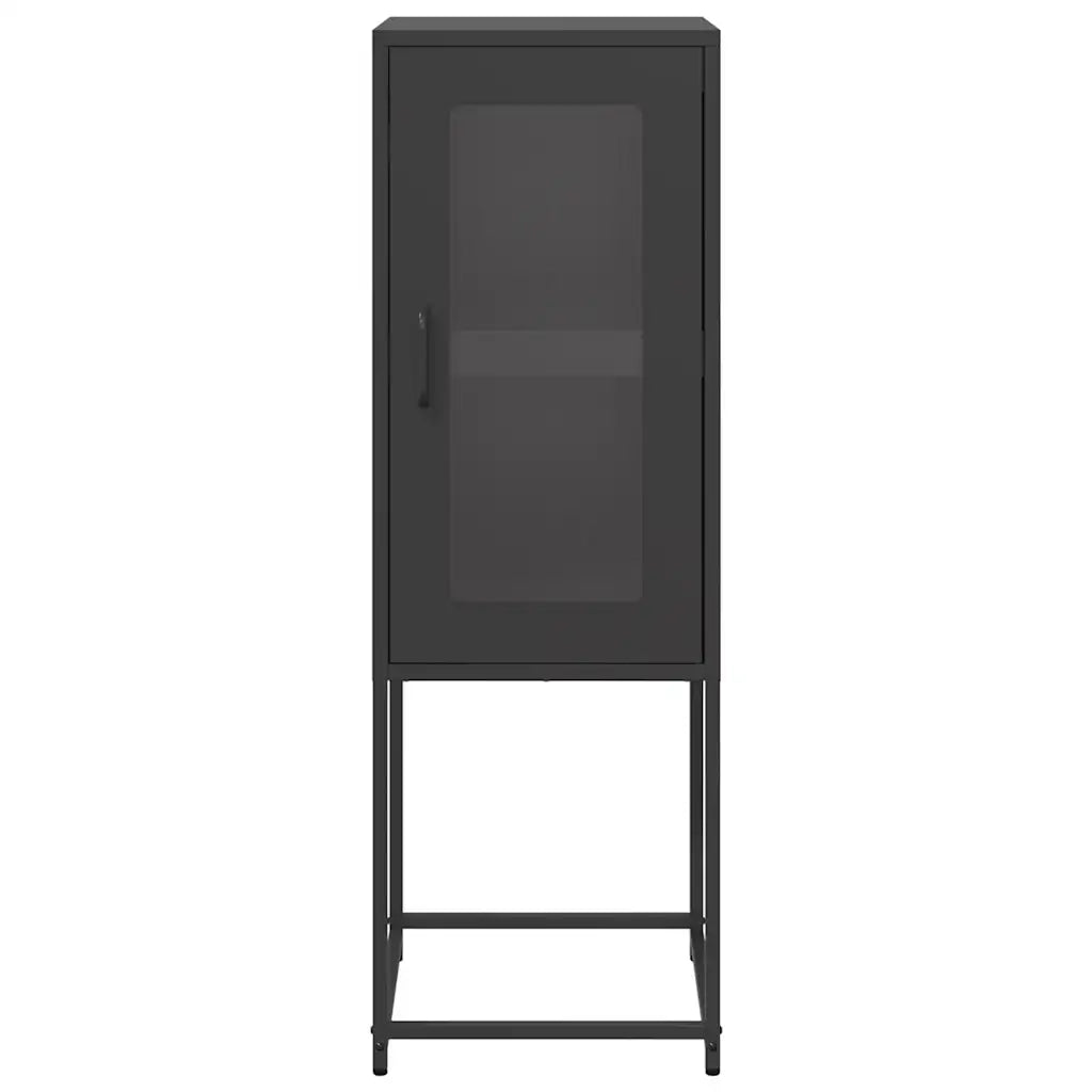 Credenza-Buffet-Armadio da cucina Nera 36x39x107 cm in Acciaio Laminato a Freddo