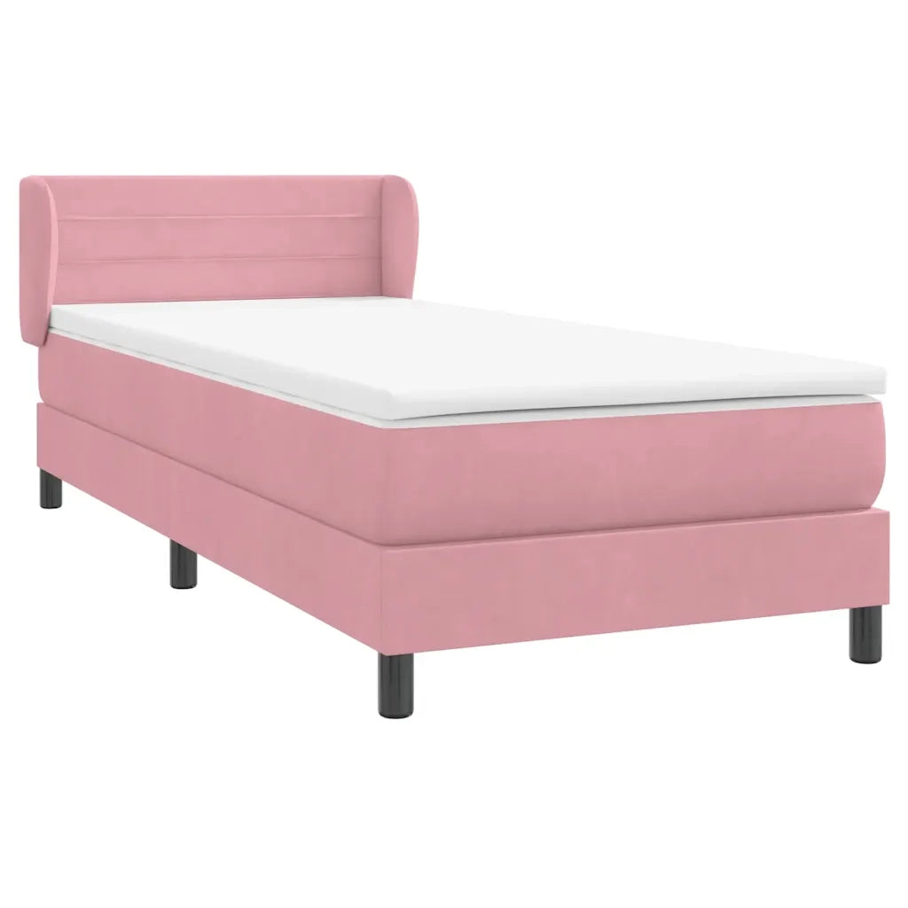Giroletto a Molle con Materasso Rosa 90x220 cm Velluto 3317642