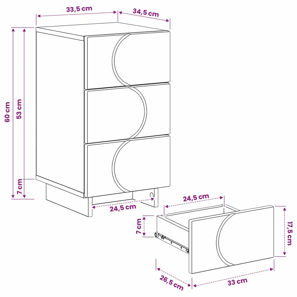 Armadio da Notte 2 pcs Bianco 33,5 x 34,5 x 60 cm 8011424