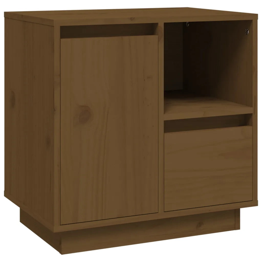 Comodino-Tavolino da notte ambra 50x34x50 cm in Legno Massello di Pino