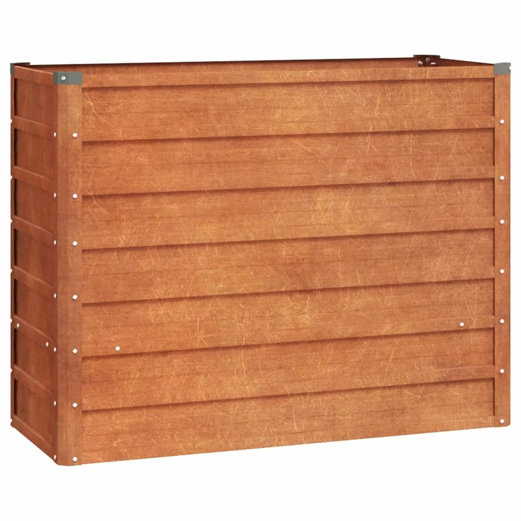 Fioriera rialzata per piante fiori terrazza giardino finitura ruggine 100 x 40 x 77 cm acciaio corten marrone 02_0039859