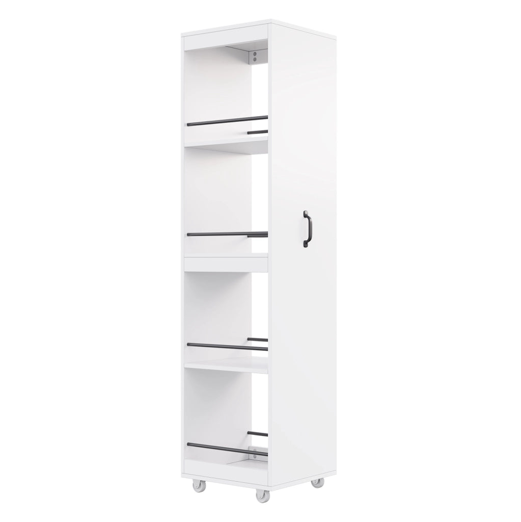 LIBRERIA Stretta 40x30x160,5 cm MDF Bianca con Barre Protettive