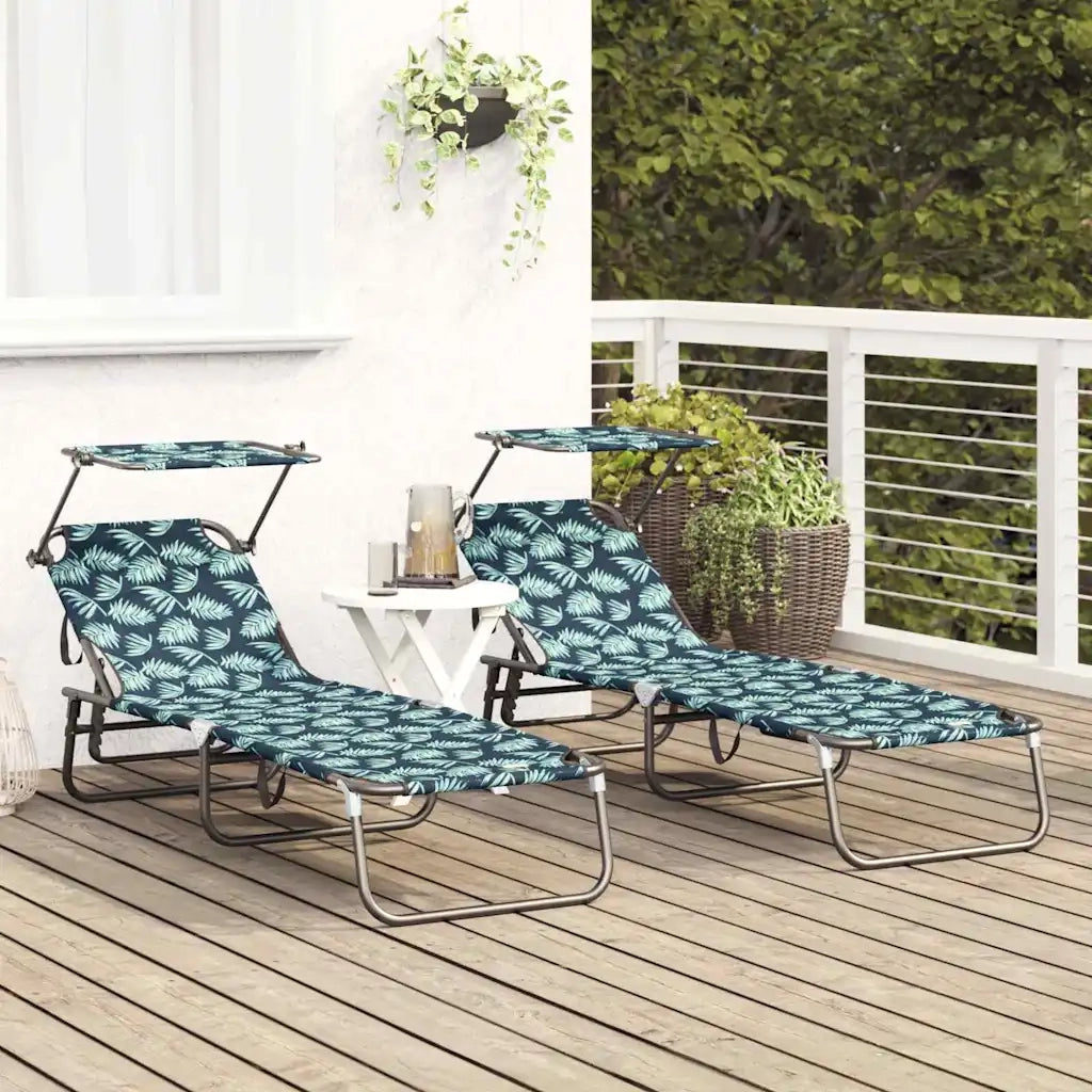 Lettino prendisole pieghevole 2 pcs Multicolore Oxford 42003139