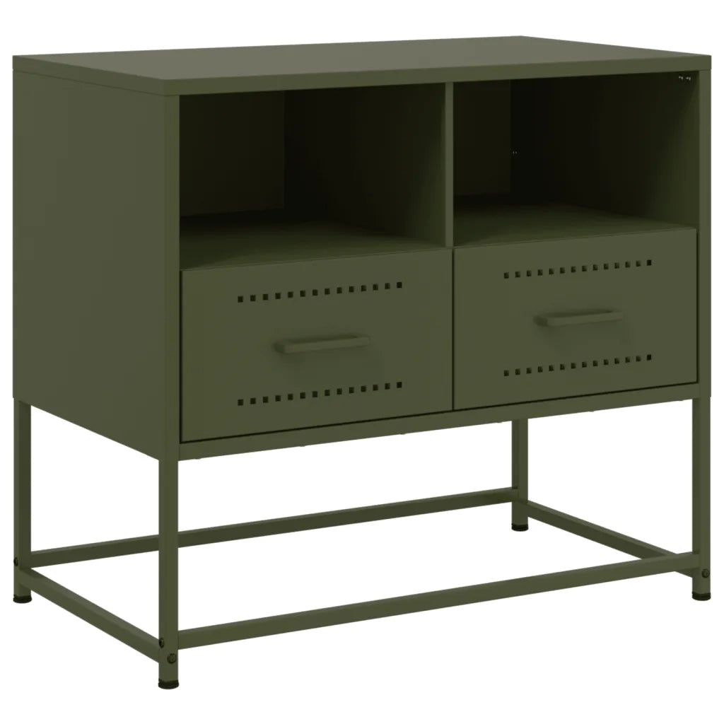 Mobile TV Verde Oliva 68x39x60,5 cm in Acciaio 846552